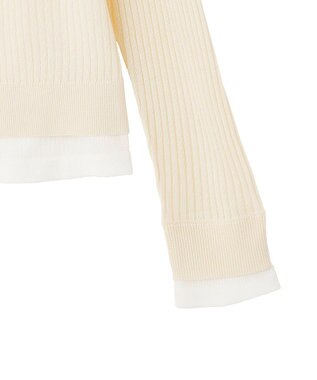 CRAFT STANDARD BOUTIQUE レイヤードポロ衿カーディガン Ivory