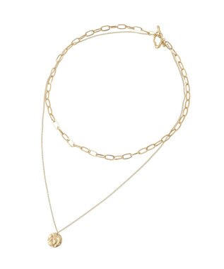 Green Parks 【ステンレス】コインデザインチェーンネックレス Gold