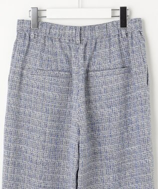 自由区 【セットアップ対応・洗える】ライトミックスツイードワイドストレート パンツ ライトブルー