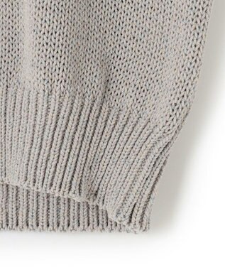 23区 S 【洗える】ルレックスバルキー5分袖 ラメ ニット ライトグレー系