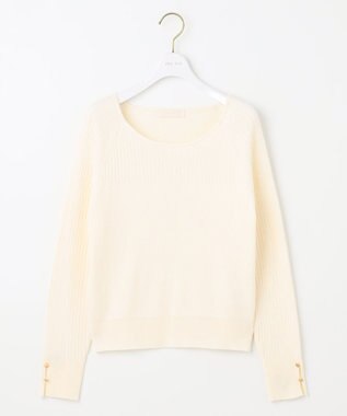 ANY SIS 【ウールブレンドシリーズ】ベースネックリブコンビ ニット アイボリー