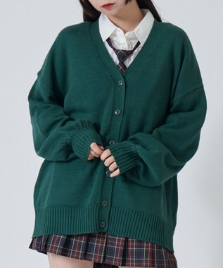 WEGO 【SCHOOL ITEM】ニットカーディガン グリーンその他