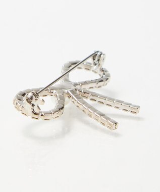 Phoebe リボンパールビジューブローチ　シルバー シルバー
