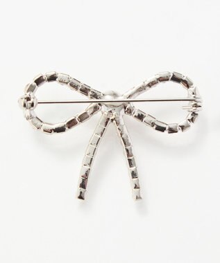 Phoebe リボンパールビジューブローチ　シルバー シルバー