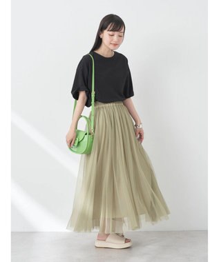 earth music&ecology バックスリットねじりチュニックＴ Black