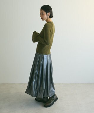 Green Parks armonia．袖フレアニットプルオーバー Khaki