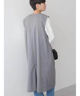 AMERICAN HOLIC ロングＶネックジレ Gray Mixture