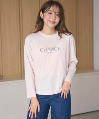 Feroux 【洗える】プリントＴシャツ ピンク系