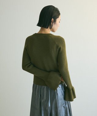 Green Parks armonia．袖フレアニットプルオーバー Khaki
