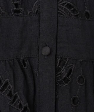 GRACE CONTINENTAL ヤシ柄カットワークワンピース ブラック