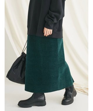 CRAFT STANDARD BOUTIQUE シェニールヤーンニットスカート Green