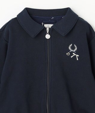 組曲 KIDS 【110-140㎝】ラウンドカラージップアップパーカー ネイビー