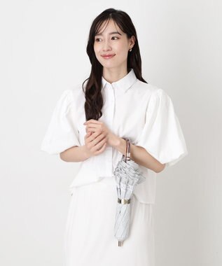 MOONBAT 【遮光/晴雨兼用日傘】POLO RALPH LAUREN(ポロ ラルフローレン) ストライプフリル 折りたたみ傘 楽折 遮熱 UV カーキー