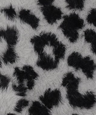 WEGO レオパードシャギーショートニット グレー