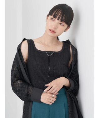 earth music&ecology シャーリングタンクトップ Black