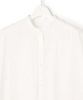 23区 L 【洗える】エンブロイダリー コンビ ブラウス ホワイト系