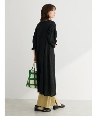 Green Parks Ｉ　胸元レース７分袖ワンピース Black