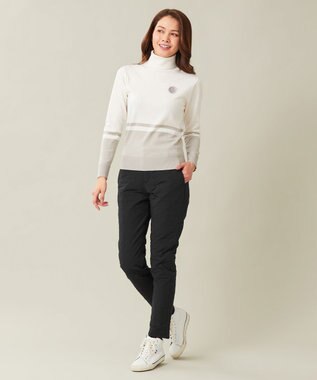 23区GOLF 【WOMEN】【ウォッシャブル 】バイカラー ニットソー ホワイト系