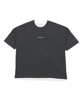 WEGO フクレジャガードフェイクレイヤードT（SS） ブラック中濃色