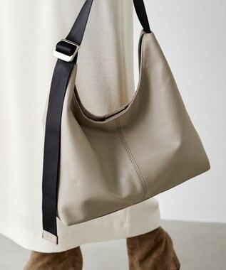 russet レザーホーボーバッグ M(CE-1658) GrayBeige