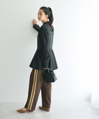 CRAFT STANDARD BOUTIQUE ワッフル編み短丈ニットベスト Black