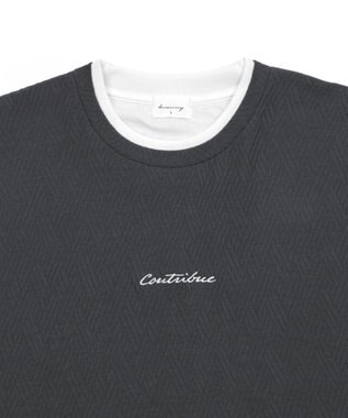 WEGO フクレジャガードフェイクレイヤードT（SS） ブラック中濃色