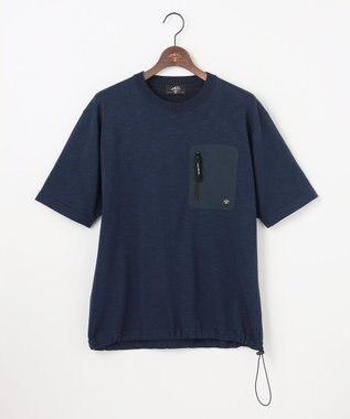 JOSEPH ABBOUD MOUNTAIN 【サステイナブル】オーガニックコットンアセテート ニットＴシャツ ネイビー系