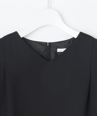 自由区 L 【17号サイズまで展開】フラワーレースダブルクロス ワンピース ブラック