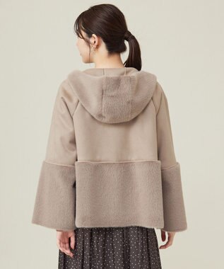 ANY SIS Luxuryフェイクムートン コート モカ