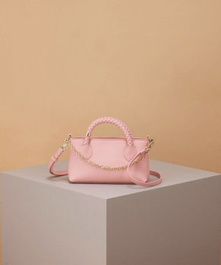 TOPKAPI 【TREASURE TOPKAPI】シュリンクレザー メッシュハンドル ウォレット スマホ ショルダー トート バッグ ピンク