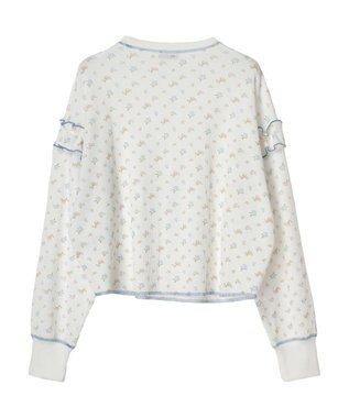 Green Parks ・Ｄｏｕｂｌｅ　Ｆｌａｇｓ　フラワーｐｔワッフルロンＴＥＥ Off White