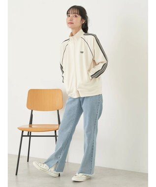 earth music&ecology スポーティー袖ラインブルゾン Ivory