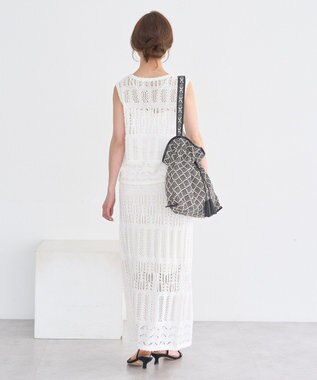 earth music&ecology 【セットアップ対応】透かし編みニットベスト Off White