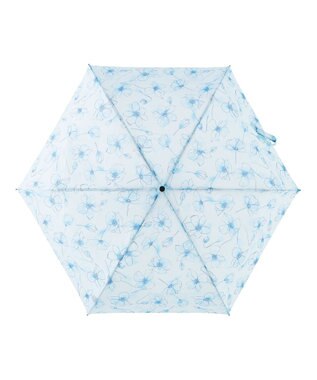 MOONBAT urawaza slim(ウラワザ スリム) 3秒でたためる傘 折りたたみ傘 ウォータリーフラワー 大きめ55cm UV ターコイズブルー