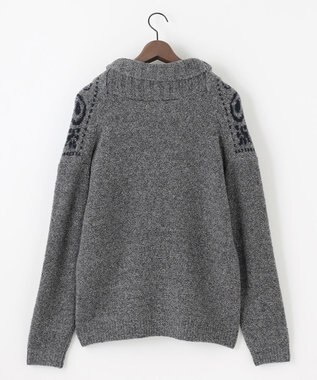 JOSEPH ABBOUD 【インポート素材/ソフトな肌触り/軽量】MOUSSE ペーズリー柄ショール カーディガン グレー系7