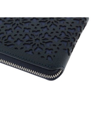 genten カレイド 外ファスナー2つ折り財布 ネイビーブルー