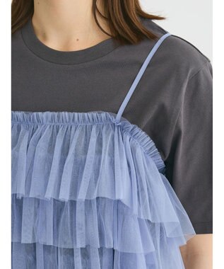 Green Parks ・ＥＬＥＮＣＡＲＥ　ＤＵＥ　２ｗａｙラメチュールフリルキャミ Blue