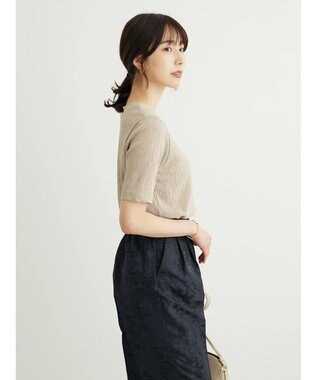 Green Parks BEST PRICE  ５分袖プリーツ加工プルオーバー Beige