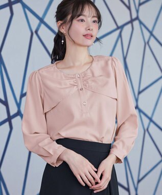 Tiaclasse L リボン風ブラウス ピンク
