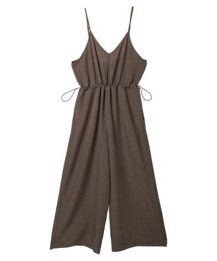 Green Parks 冷やっとすずやかウエストドロストサロペット Brown