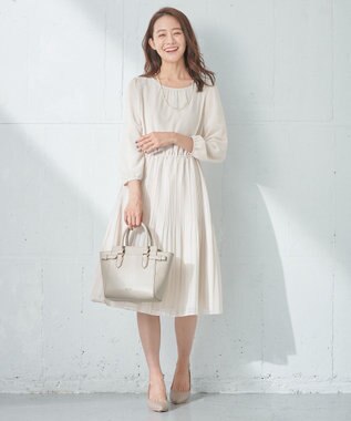 ANY SIS 【洗える】フェミニンプリーツ ワンピース ベージュ