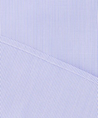 ICB 【洗える】クリーンブロード バンドカラーブラウス ブルーストライプ系