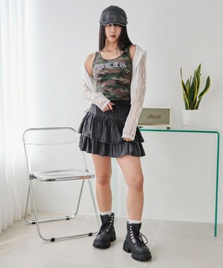 WEGO 【カップ付きインナー】ロゴスタッズカップインタンク 柄1