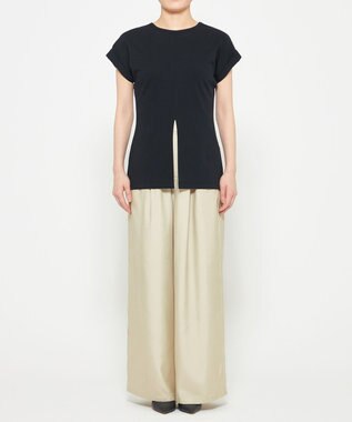 uncrave ダブルフェイスジャージー 2WAYスリットトップス ブラック