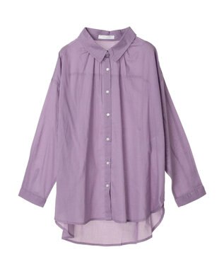 Green Parks インド綿 ボイルゆったりシャツ Purple