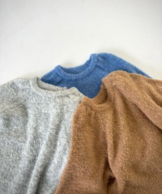 Feroux 【洗える】ブークレー ラグランニット キャメル系