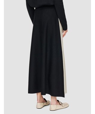 JOSEPH 【洗える】バイカラー　Aラインスカート Quail/Black