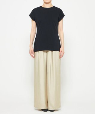 uncrave ダブルフェイスジャージー 2WAYスリットトップス ブラック