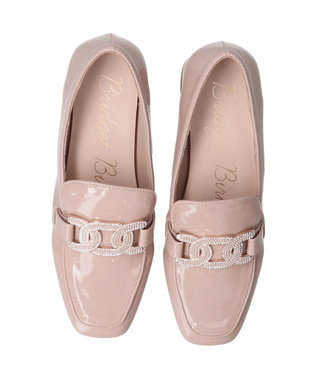 Bridget Birkin 【Bridget Birkin】パールヒールビジューバックルローファー ベージュエナメル