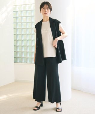 UNFILO L TENNEN TOUCH ワイドストレートパンツ ブラック